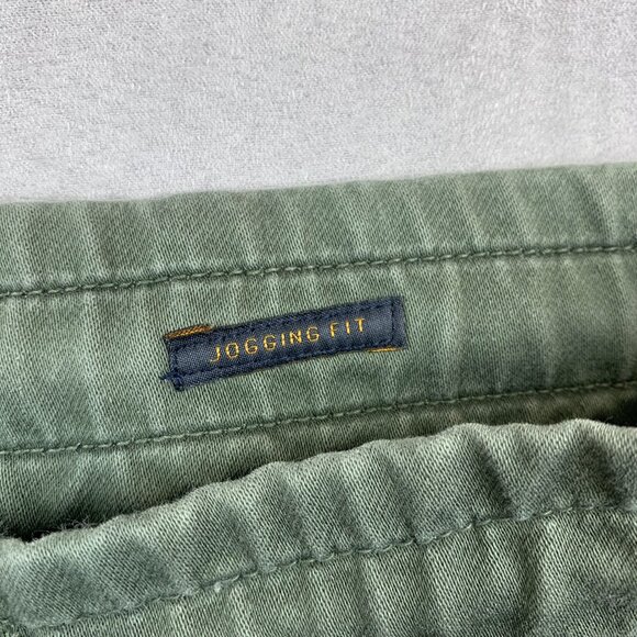 Zara Mens Pants Medium Green Moto Soft Denim Jogging Fit Tapered Outdoor Joggers - Picture 5 of 13